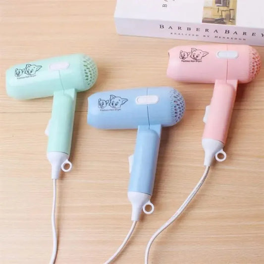 Cartoon Design Cute Hair, Dryer Foldable Portable Hair Dryer Mini Hair Dryer