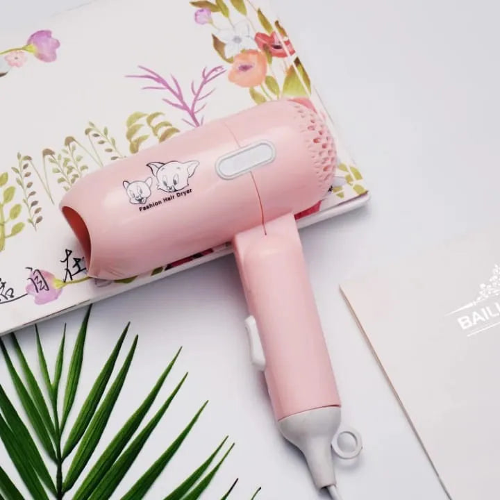 Cartoon Design Cute Hair, Dryer Foldable Portable Hair Dryer Mini Hair Dryer