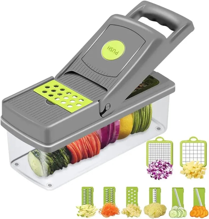 Veggie Chopper & Slicer Cucumber , Potato , Onion & Cheese Cutter, Garlic Grater, Egg Separator, Carrot Crusher Machine In Grey Color 900 ML Chopper  4 (40)