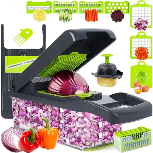 Veggie Chopper & Slicer Cucumber , Potato , Onion & Cheese Cutter, Garlic Grater, Egg Separator, Carrot Crusher Machine In Grey Color 900 ML Chopper  4 (40)